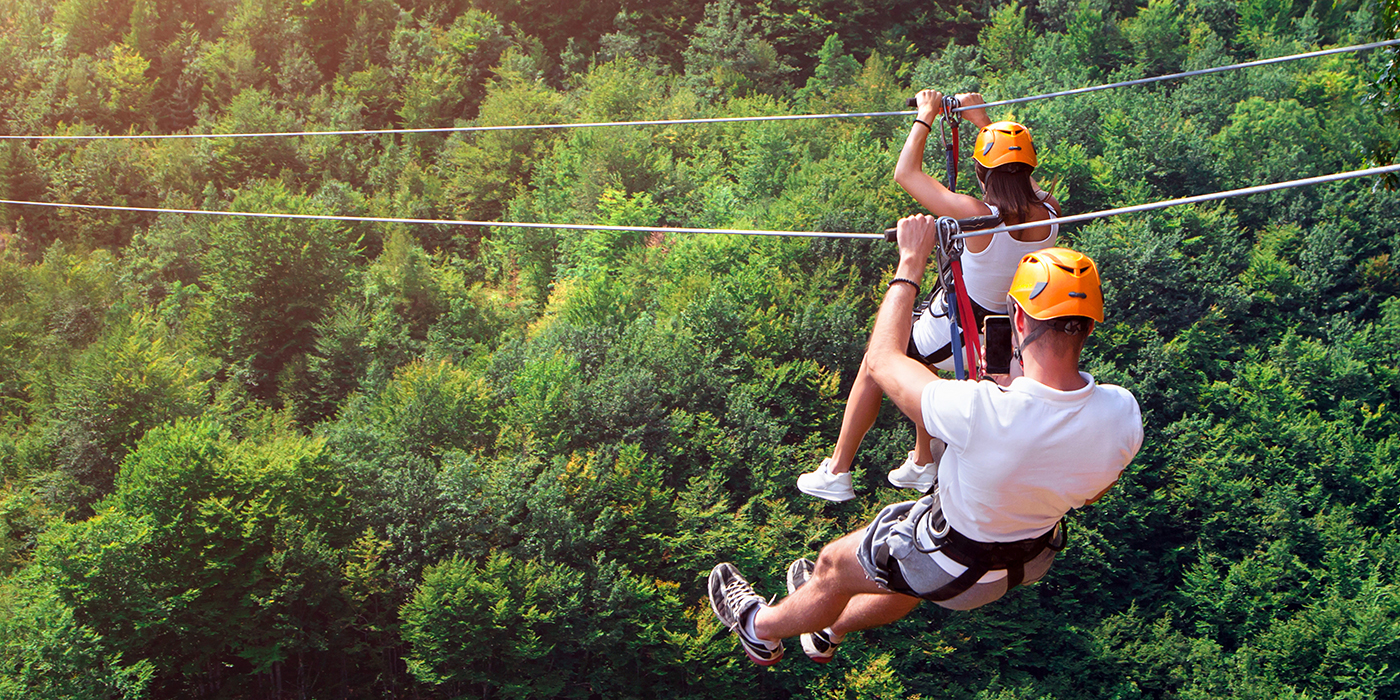 Zipline is an exciting adventure activity.