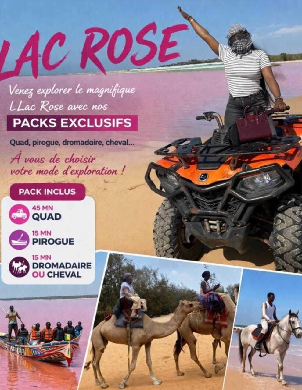 Balade en Pirogue Lac Rose